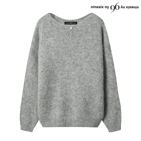 자개 포인트 루즈핏 박스 긴팔 울 니트 (NO4KT011L0)