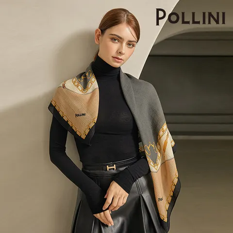 이태리직수입★폴리니 24FW  헤리티지 울실크 스퀘어 스카프