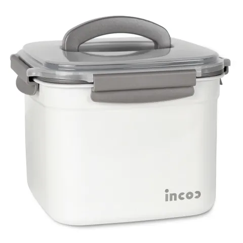 인콕 스텐밀폐용기 김치통 스텐콕 크림 정사각 핸디 4호 5,500ml