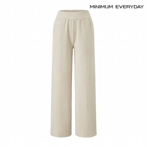 [미니멈 에브리데이]절개 라인 니트 밴딩 롱 팬츠 (EB4TA001D)