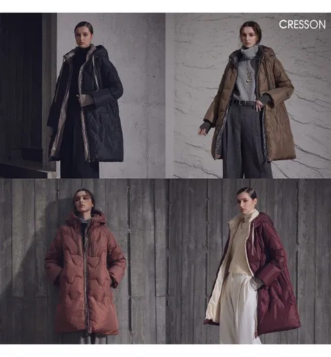 크레송 여성 롱 퀼팅 후드 다운점퍼 4종 택1 C234B803A