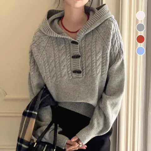 [브리치] 렐라웨어 / 트위스트 후드 니트 4color RLW240858