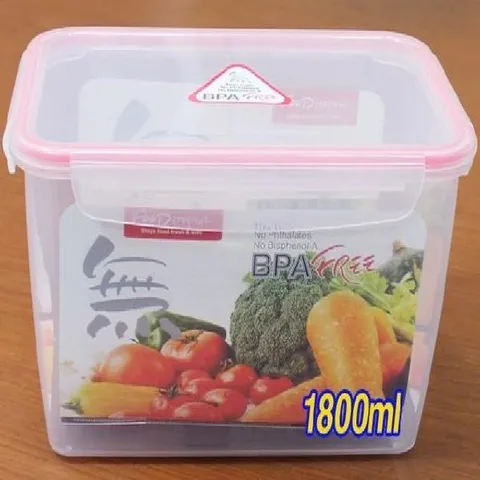 (SM)플라스틱 직사각 밀폐용기-1800ml 냉동실보관용기 냉동밥용기 냉장고정리용기