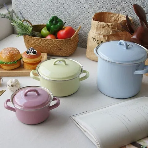 RIESS 누벨르 법랑 양수냄비 3종 인덕션 겸용 법랑냄비 깊은냄비 인뎍션냄비 인덕션겸용