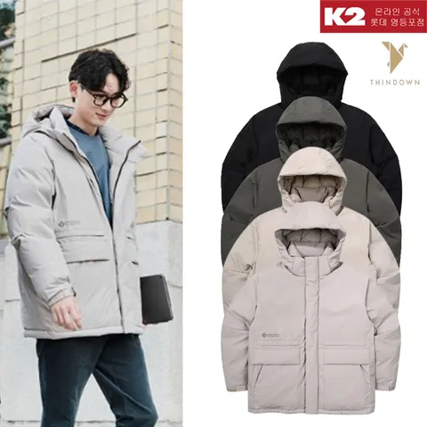 K2 겨울 남성 윈드스토퍼 씬에어 헤비 구스다운/패딩/거위털/야상/KMW23559