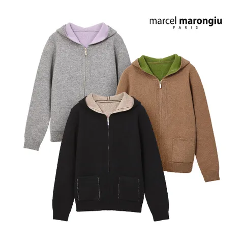 마르셀마롱지우 캐시미어100% 이중직 후드집업