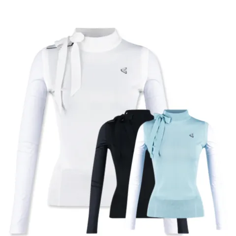 여성 봄 여름 골프 웨어 레이어드 니트 긴팔 티셔츠
