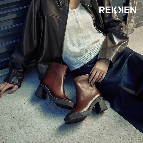 [최초가189,000원]렉켄 24FW 램스킨 플랫폼 부츠