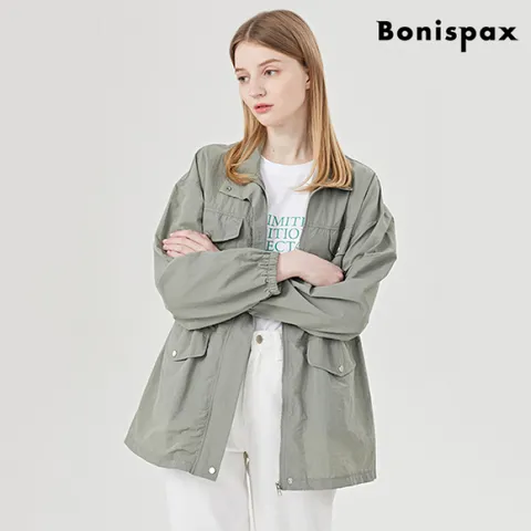 [롯데백화점][보니스팍스(여성의류)]캐쥬얼 하이넥 스트링 야상 집업 자켓 (XO1JK014L0)
