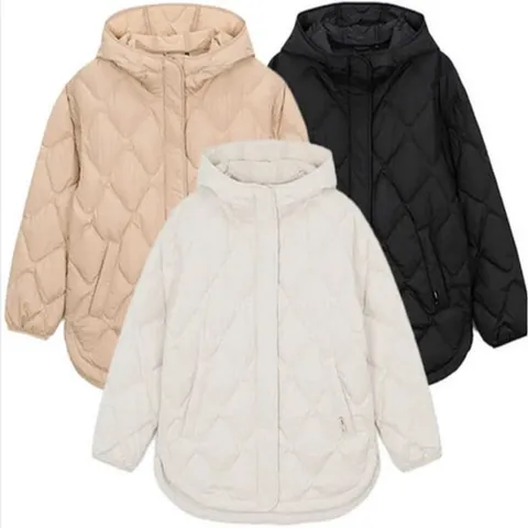 여성 거위털 루즈핏 패딩 후디 미드 다운 자켓 7K82047