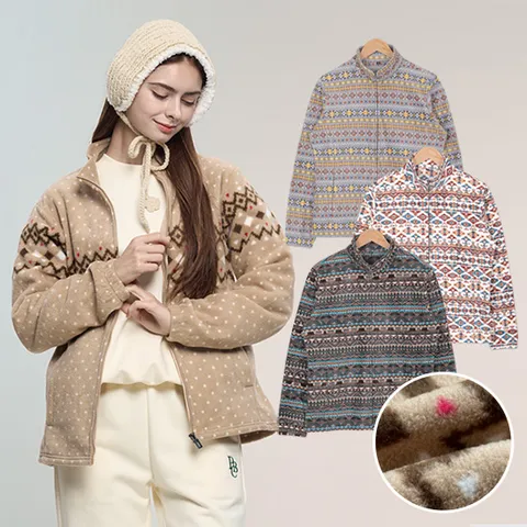 이지바이 안나 여성 겨울 소프트 기모 플리스 집업 자켓 후리스 등산 아우터(W4WJ18)