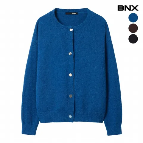 데일리 라운드 버튼 포인트 니트 가디건 (BX3CD001L0)
