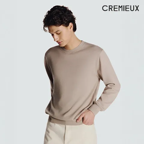 다니엘크레뮤 26SS 워셔블 수피마 코튼 100% 크루넥 니트