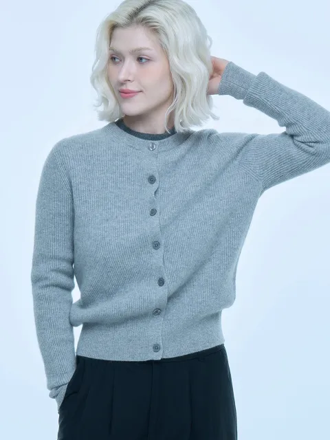 퓨어 캐시미어 100 베이직 가디건 (UFKKCA15CC-GREY)