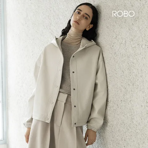 [온플] 로보 26FW 유로피안 엠보 램스킨 후드 점퍼