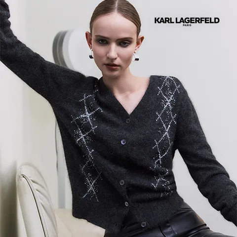 2-1 칼라거펠트 25FW 폭스블렌드 스팽글 가디건