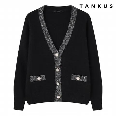 페이크 포켓 스팽글 브이넥 가디건 (TX4CD001L0)