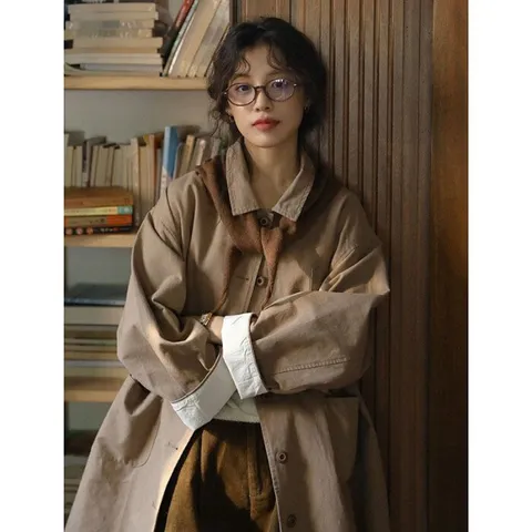 [브리치] 제로투올샵 / 봄 가을 복고풍 롱 트렌치 코트 여성코트 브라운