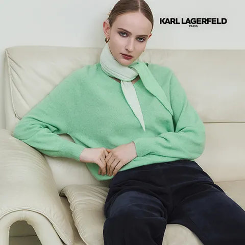 [온플] 칼라거펠트 25FW 캐시미어100 양면 머플러