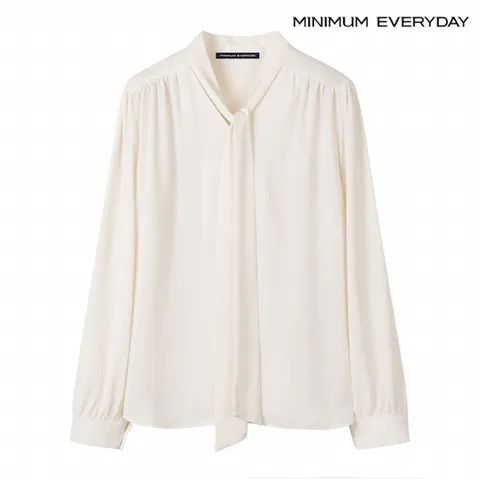 [미니멈 에브리데이]타이넥 셔링 긴팔 블라우스 (EB3BA022D)