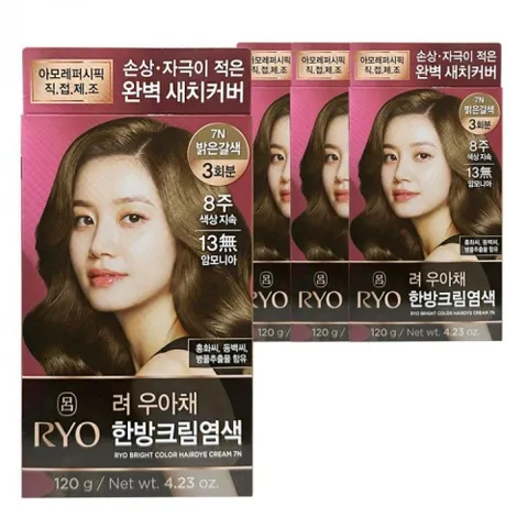 새치 커버 밝은갈색 헤어톤 염색 크림 셀프염색약 흰머리염색 새치커버 새치염색약