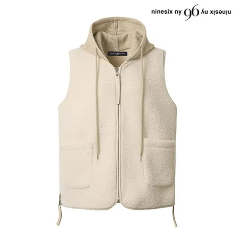 양털 사이드 지퍼 후드 집업 베스트 (NO4VW008L0)