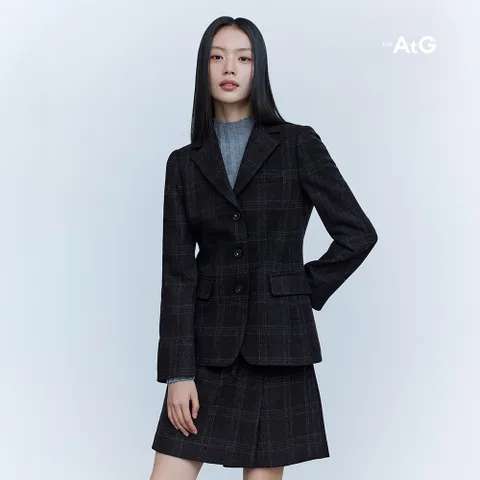 5-2.더엣지 울혼방 타탄 체크 자켓