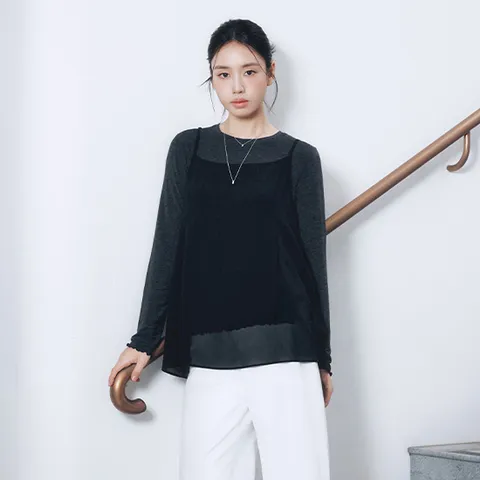 3.2셀렙샵 에디션 26FW 쉬폰 레이어드 뷔스티에 2종