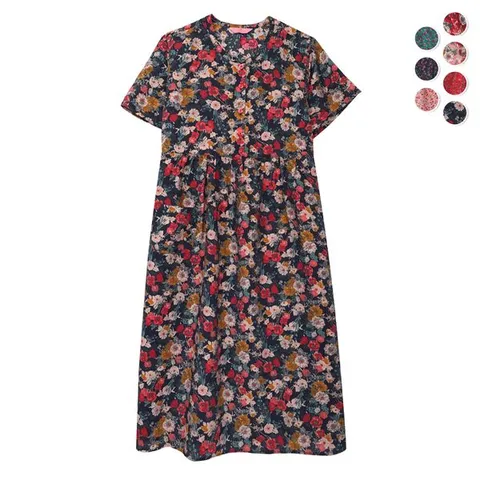 [하프클럽/바풀]바풀 JWS 181181 쿨 인견 반팔원피스 실내 롱원피스 여성잠옷