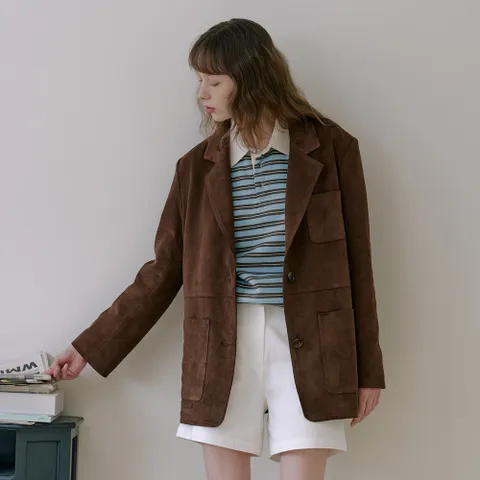 신세틱 스웨이드 데일리 자켓 [브라운]