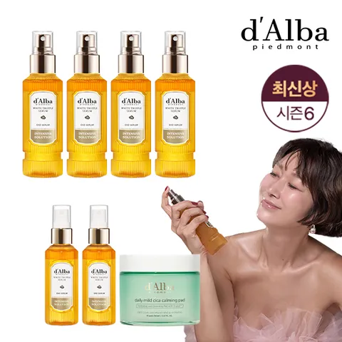 [달바 d'Alba] 최신상 엑소 화이트트러플 세럼6통+ 데일리 마일드 시카 카밍패드