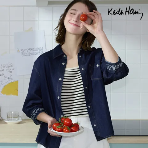 3-5[최초가79,900]키스해링 25SS 데님 셔츠자켓 2종 여성