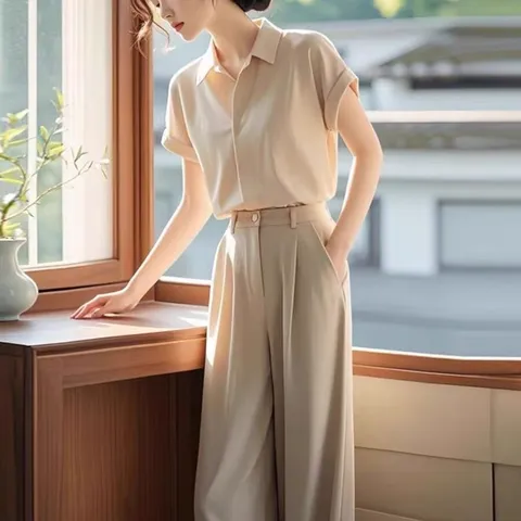 [브리치] 제로투올샵 / 여성 여름 정장 셋업 세트  셔츠 S