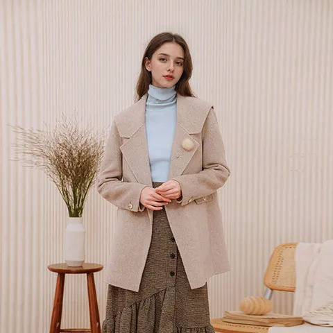 [최초가 139,000원][르포엠]엘로디 울 블렌딩 핸드메이드 코트