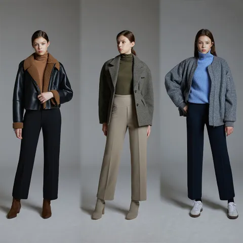 [1+1+1] 여성 세미와이드 기모 본딩 팬츠 3종세트(SGWW)