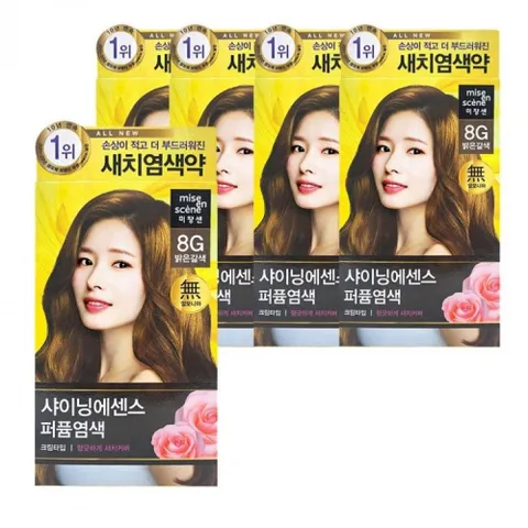 새치커버 밝은갈색 헤어컬러 염모제 샤이닝 에센스 셀프염색약 흰머리염색 새치커버