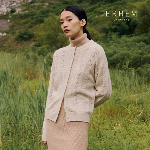 4-1. [25 NEW] 에르헴 25FW 캐시미어 블렌드 글리터 니트자켓 1종