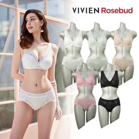 비비안 로즈버드 컴포트볼륨 노와이어브라 여자속옷세트 10종