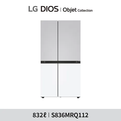 [E] LG 디오스 AI 오브제 매직스페이스 양문형 냉장고 S836MRQ112