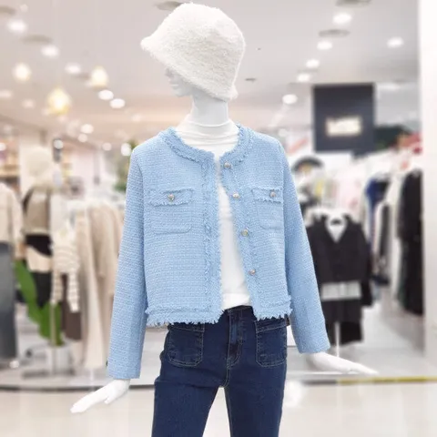 라운드 포켓 트위드 자켓 FSBZY5J041