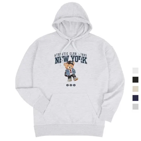 [하프클럽] 뉴욕베어1845 오버핏 남여공용 후드티 5컬러