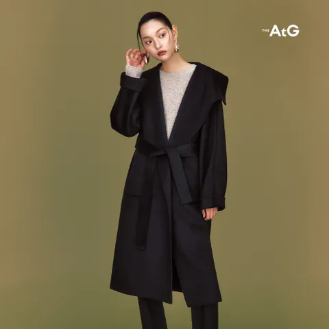 더엣지 울혼방 핸드메이드 숄카라 코트