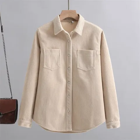 [브리치] 나바바 / NB2388 여성 심플 코듀로이 긴팔 기모 셔츠