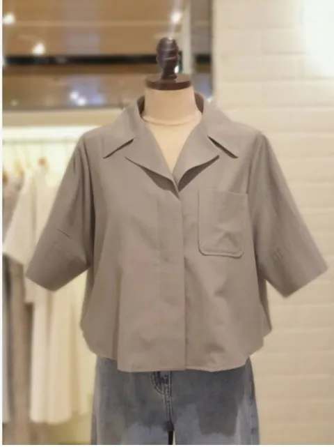 브이카라넥 셔츠형 오버핏 숏자켓 SZ5JK32