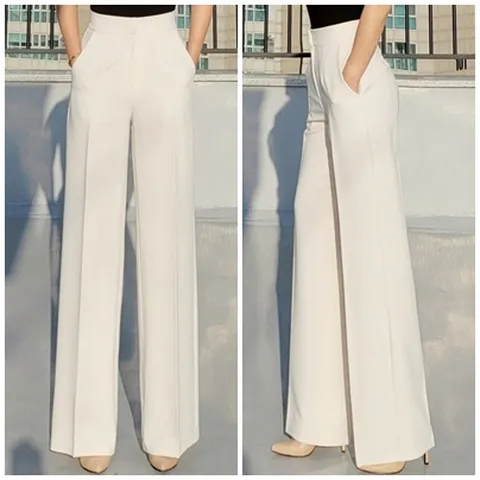 여성 봄 여름 스판 비비 와이드 팬츠 슬랙스 통바지 정장바지 모임룩 하객룩 오피스룩