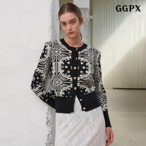 정상가79000원ㅣ반다나 패턴 포인트 니트 가디건 (GPCCK011D)
