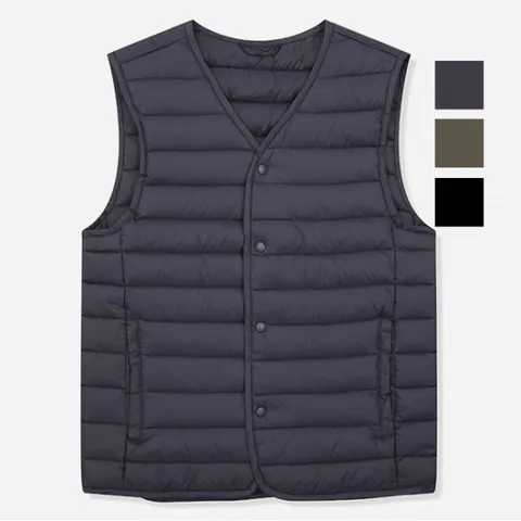 공용 브이넥 경량 패딩조끼(NEY624)