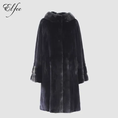 [하프클럽] 24FW 진도 엘페 휘메일 풀스킨 밍크 후드 코트- 블랙(EC14)