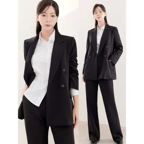 [하프클럽/더웨이나인]스판쩌는 여자 바지 세미 정장 셋업 수트 투피스 세트 빅사이즈 면접 여성 44-100