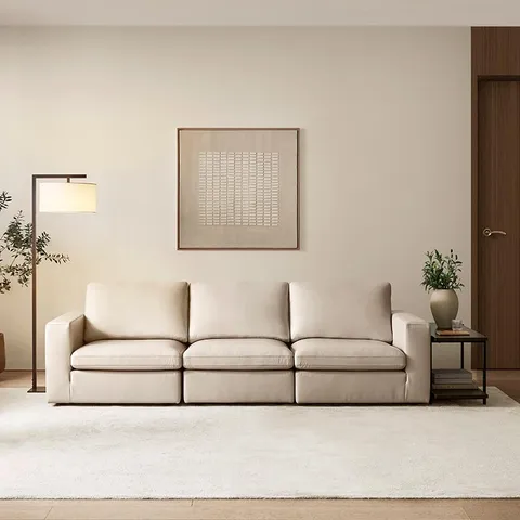 까사미아 캄포레더 쁘띠 4인소파_라이트그레이